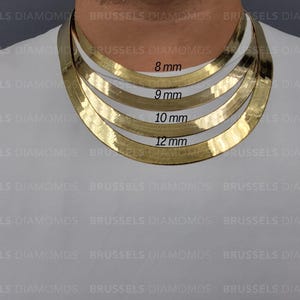10k Yellow Gold Herringbone Necklace - 20 Inch Length, 7mm Width - Lobster Clasp