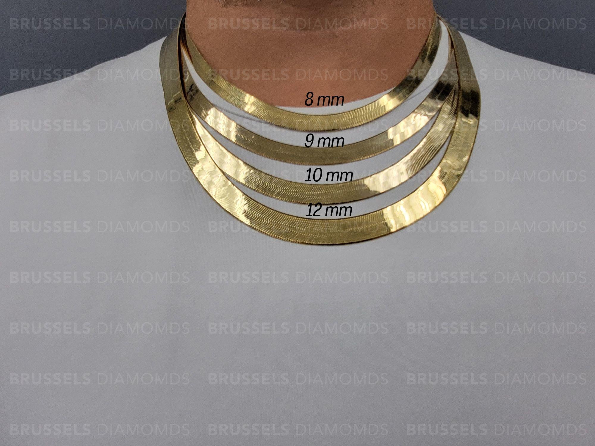 Mens white gold herringbone chain best sale