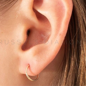 Gold Hoop Earrings, 10k Solid Gold Earring, Huggie Earrings, Minimalist Earrings, Tiny Hoop Earrings, Hoop Earrings Gold