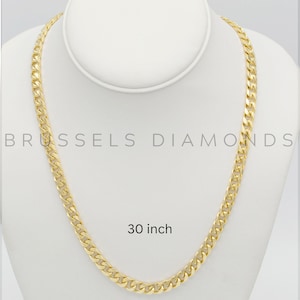 SOLID 14K Yellow Gold Cuban Chain Necklace, 8.2MM Thick, 22&quot; 24&quot; 30&quot; Inch, Real Gold Chain, SOLID Gold LINKS, Men