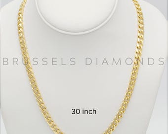 14K SOLID Yellow Gold Cuban Chain Necklace, 8.2MM Thick, 22" 24" 30" Inch, Real Gold Chain, Miami Chain, SOLID Gold LINKS, Men