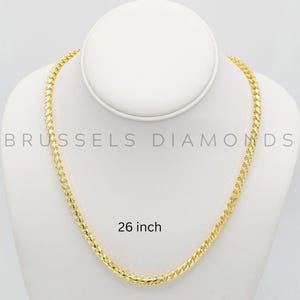 SOLID 14K Yellow Gold Diamond Cut Franco Necklace Chain, 5MM Thick, 22&quot; 24&quot; 26&quot; 30&quot; Inch, Real Gold Necklace, SOLID Gold LINKS Chain, Men