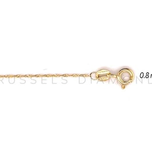 10K Solid Yellow Gold Singapore Chain Necklace, 0.8MM Thick, 16&quot; 18&quot; Inch, Real Gold Chain, Dainty Gold Chain, Thin Gold Chain, Women
