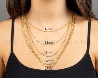 Catena Box Chain 0.8 Mm Oro Vero Collana In Oro Giallo 14K