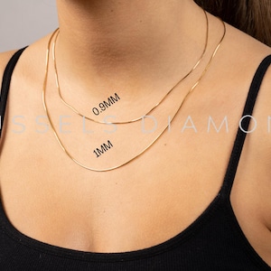 14K Solid Yellow Gold Octagonal Snake Chain Necklace, 16&quot; 18&quot; 20&quot; 24&quot;, 0.9mm 1.0mm Thick, Real Gold Chain, SOLID GOLD Chain, Women