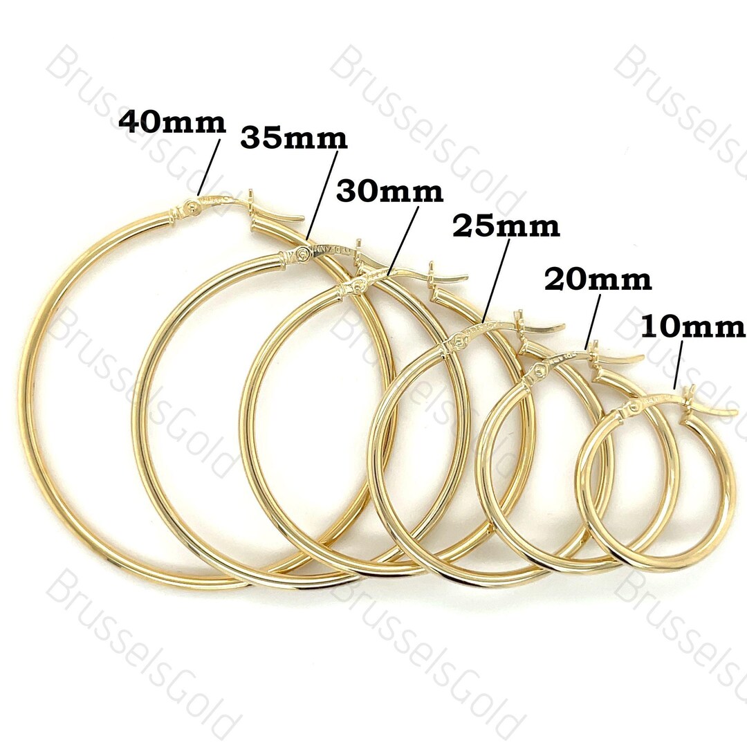 Solid 10k Yellow Gold 10mm Hoop Earrings – Classic Minimalist Real Gold Jewelry