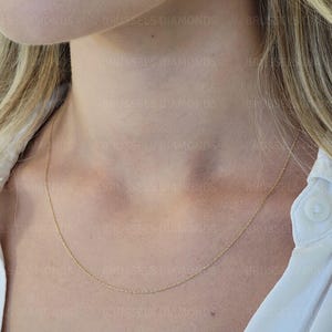 10K Solid Yellow Gold Rope Chain Necklace, 0.9MM Thick, 16" 18", Real Gold Chain, Thin Gold Chain, Delicate Chain, Dainty Chain, Women Girls