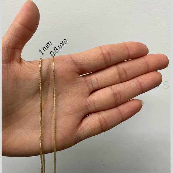 SOLID 14k Yellow Gold Franco Chain Necklace 16 18 20 0.8MM 1MM