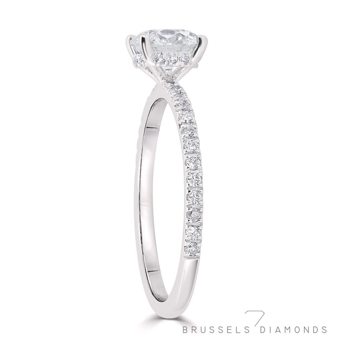 Unique 1.26 Ct Diamond Engagement Ring Invisible Halo 100 Etsy