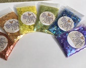Rainbow set (6 pack) Compostable and Biodegradable GLITTER medium to chunky plant-based eco glitter aloe