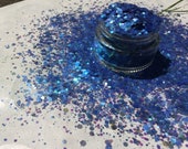 Azurite 50 50 BIODEGRADABLE COMPOSTABLE GLITTER mix chunky plant-based eco glitter aloe