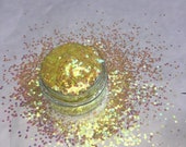 Lemon Quartz Compostable GLITTER medium to chunky plant-based eco glitter aloe
