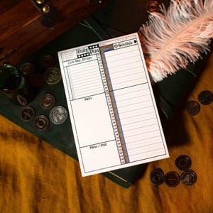 May include: A white daily planner with a black and white "Daily Plan" heading and a black and white "Schedule" heading. The planner has sections for "To be done, Perhaps", "Notes", and "Focus / Goal". The planner has a colorful time schedule on the right side.