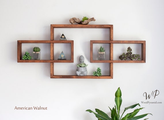 Solid Wood Display Shelf 33.5x 14. Rectangular Floating Wall Shelf