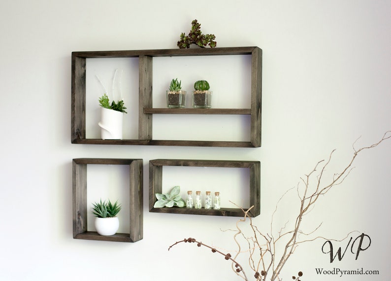 Set of Rectangular Solid Wood Shelves 24x12. Eight Etsy