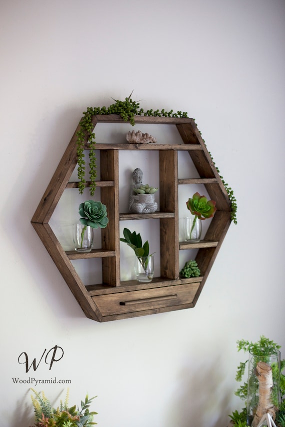 X Large Hexagon Shelf 27x 23.5. Essential Oil Shelf. Crystal