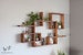 Solid Wood Display Shelf 45'x 24'. Square - Rectangular floating wall shelf. Crystals shelf. Essential Oils Shelf. Geometrical wall shelf. 