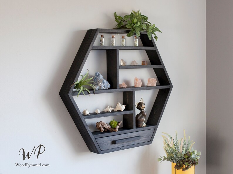 Large Hexagon Shelf 27x23.5. Essential Oil Shelf. Etsy