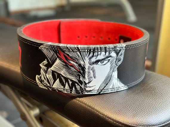 Custom Anime Leather Lifting Belt: Stainless Steel Lever Buckle