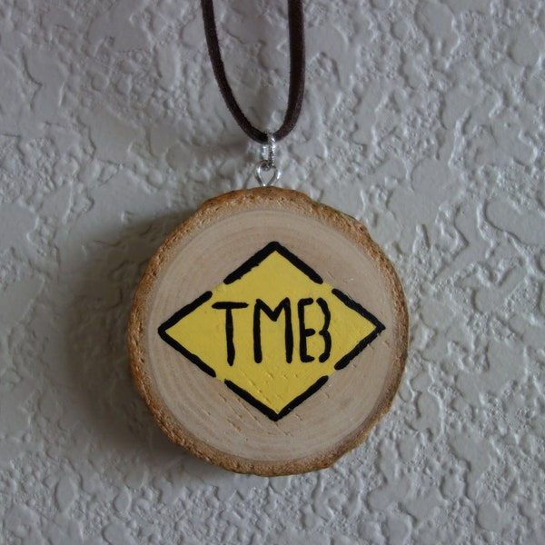 Tour du Mont Blanc Necklace.  TMB necklace, TMB pendant, Tour du Mont Blanc souvenir, TMB gift, alps hiking gift, wood pendant, leather