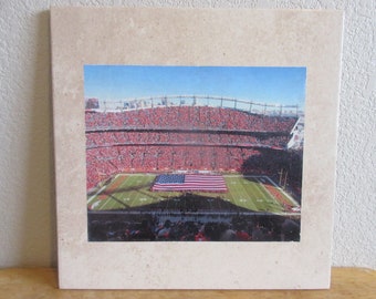 Denver Broncos Stadium - Photo on Tile. Denver Broncos, denver broncos decor, broncos gift, broncos football, broncos wall art, denver art