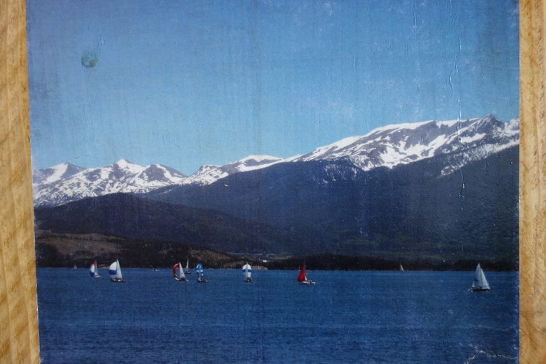 Sailboats on Dillon Reservoir CO Photo to Wood Transfer. Etsy