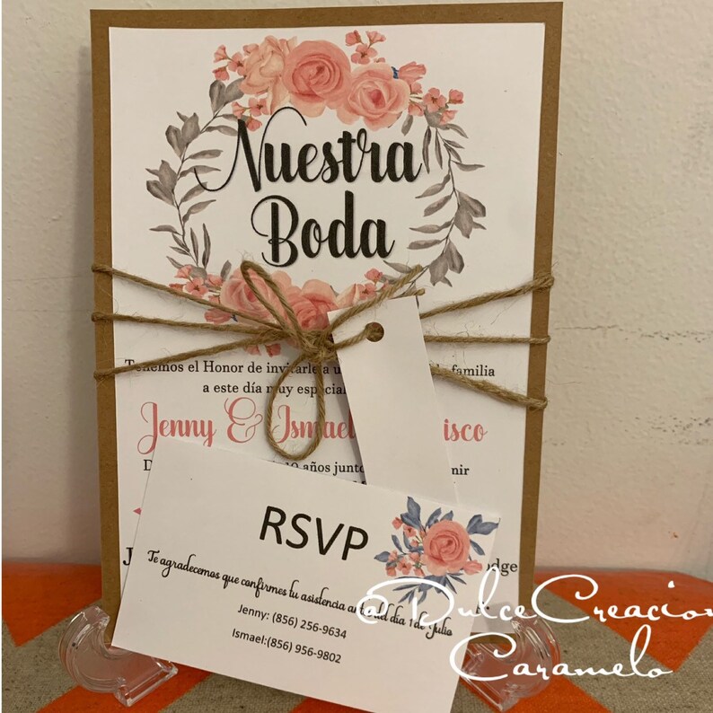 Invitaciones de boda rústicas / Invitación de boda elegante / Etsy España