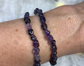 Amethyst Pebble Bracelet BRC-0021
