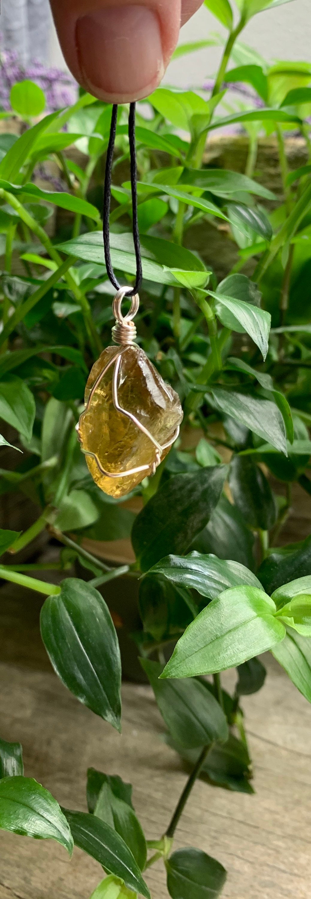Citrine Wire Wrapped Necklace NCK-1102