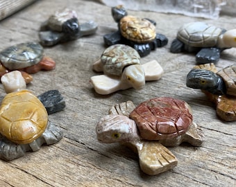 Chinese Hand Carved Soap Stone 6 Turtles Chinese Hand Carved Soap Stone 6 Turtles
