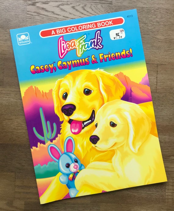 1993 Lisa Frank Casey Caymus Friends Big Coloring Book Golden Retriever Dogs