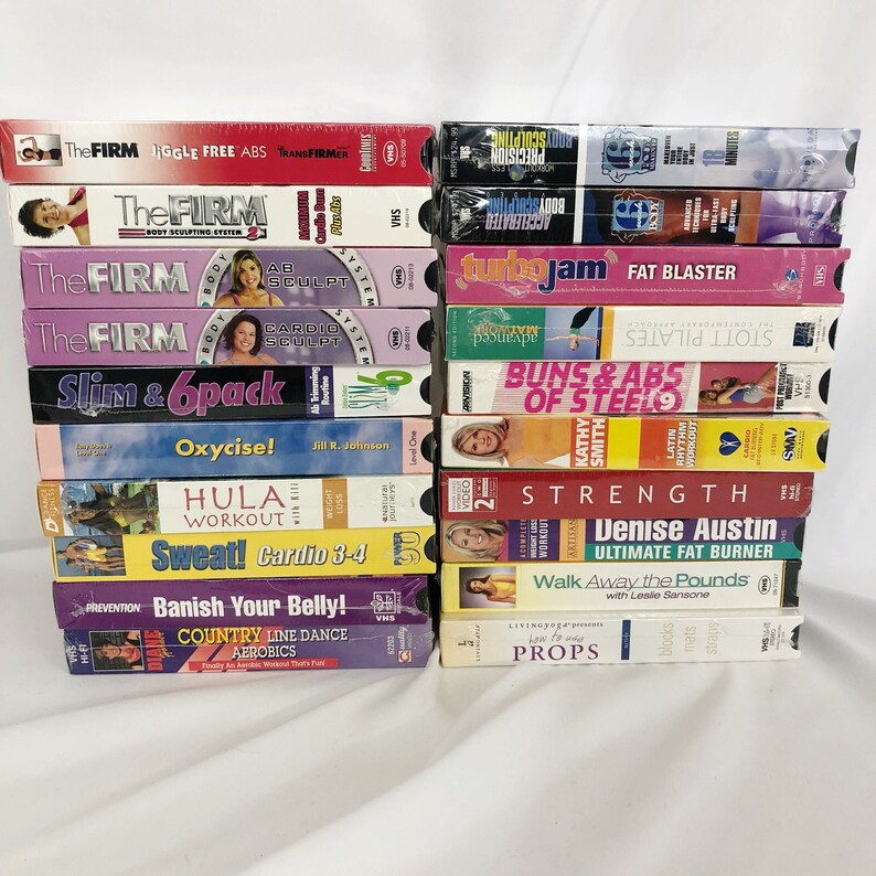 Brand New Huge Lot Exercise Workout VHS Video Tapes Lot of Etsy