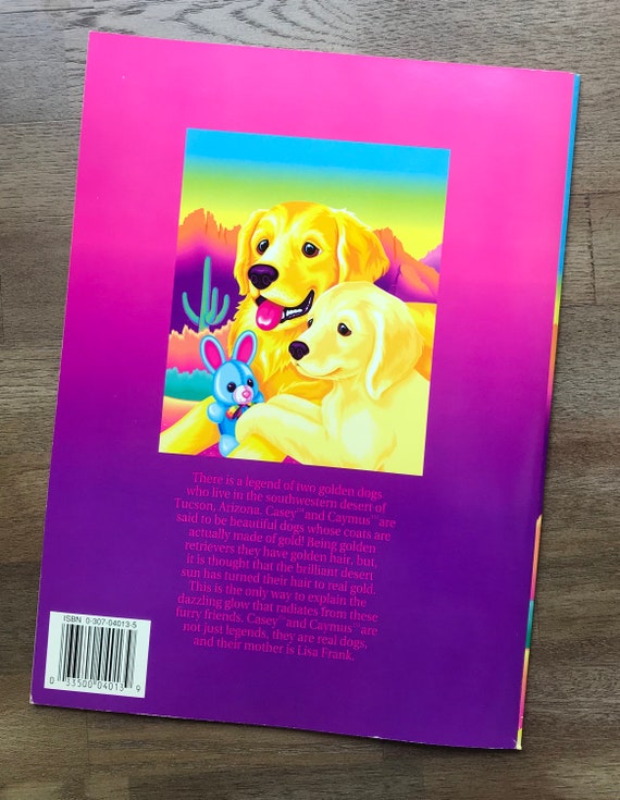 1993 Lisa Frank Casey Caymus Friends Big Coloring Book Golden Retriever Dogs