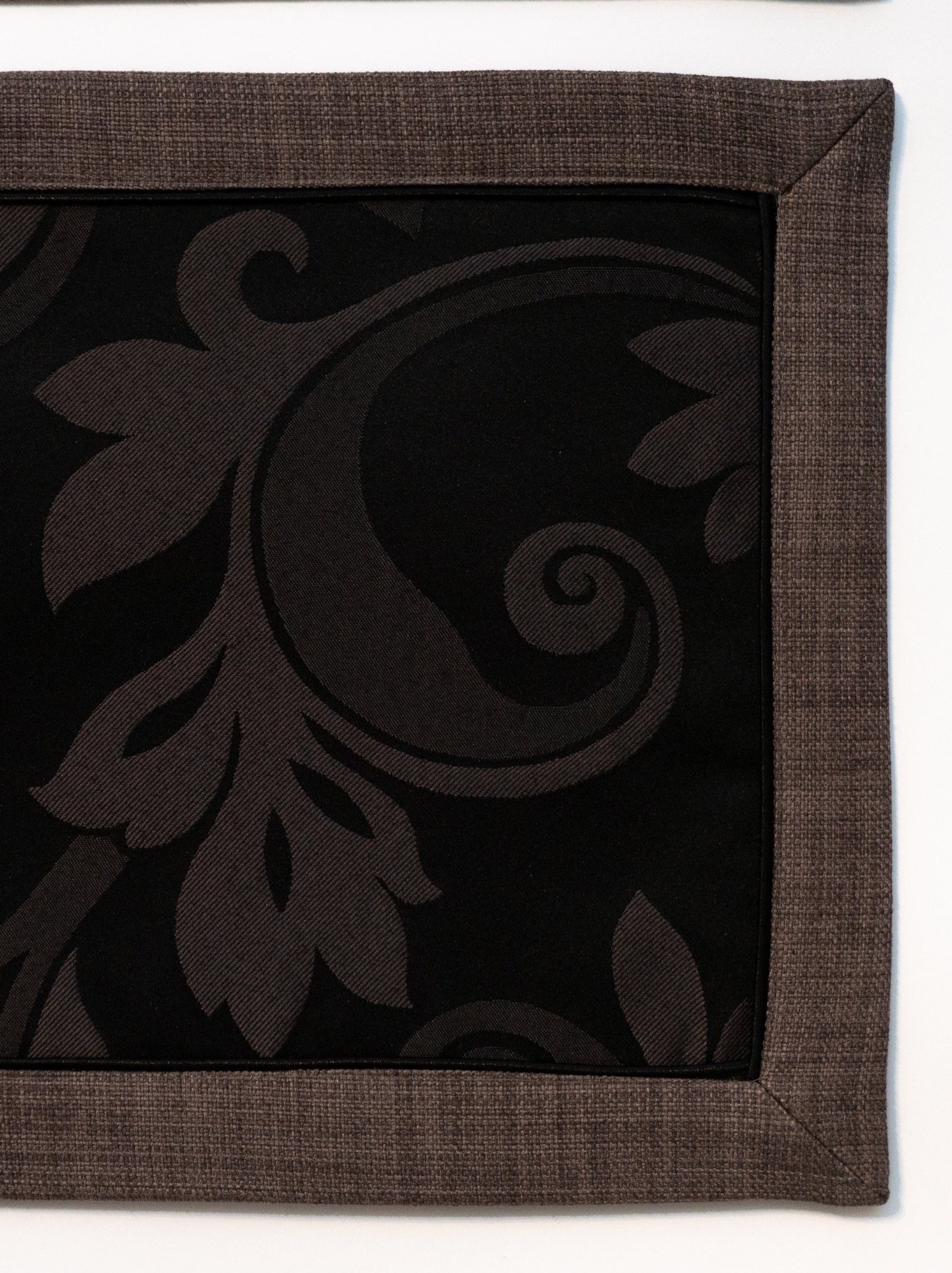 Elegant minimalistic black placemats and coasters set with Etsy