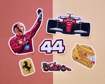 Conjunto de adesivos Lewis Hamilton 2025 Ferrari
