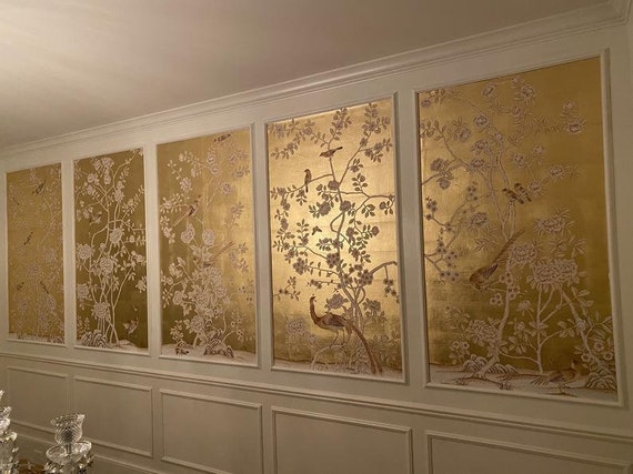 Chinoiserie by Sidney Paul  Co  Gold  Mural  Wallpaper Direct