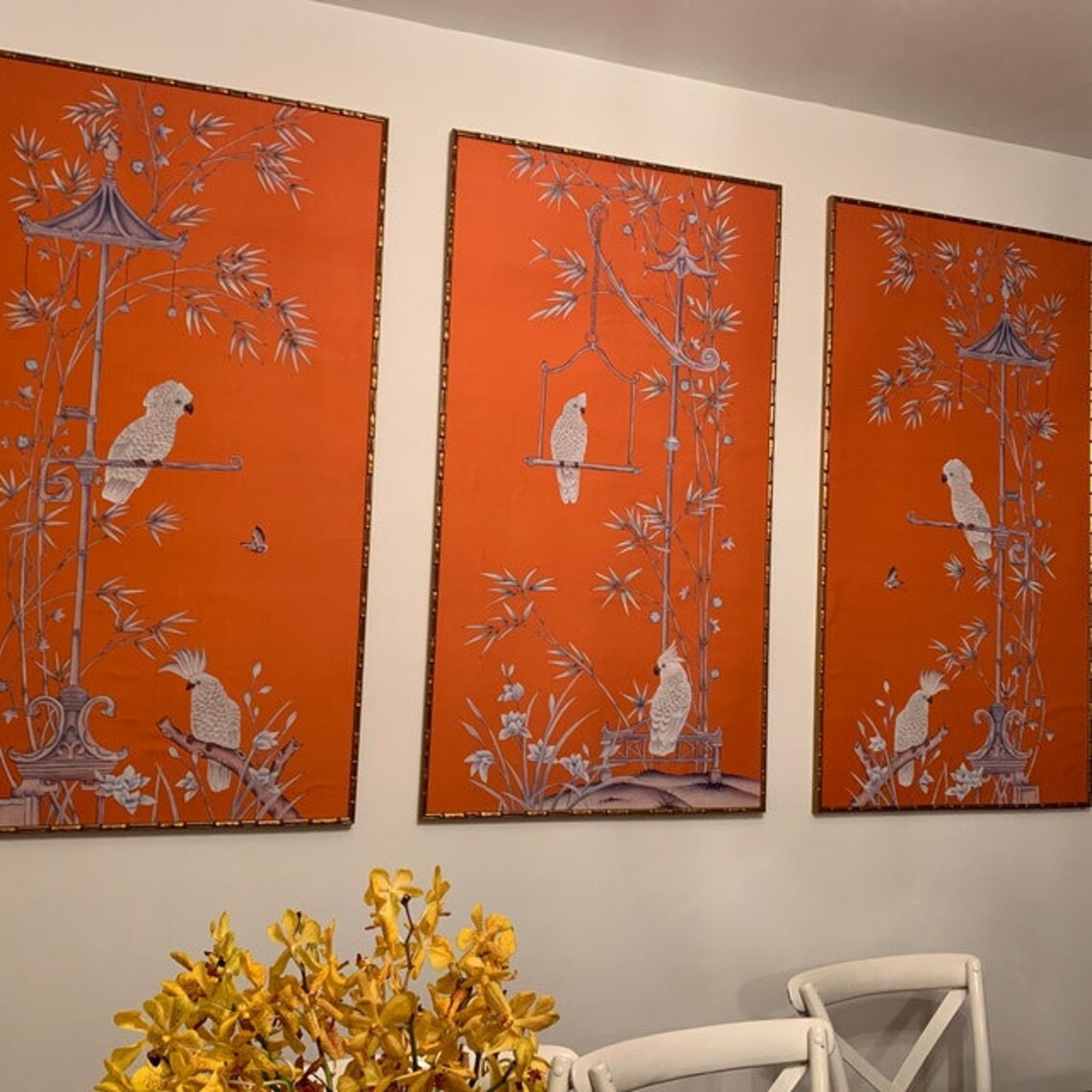 2448 Unframed Chinoiserie Panels Etsy