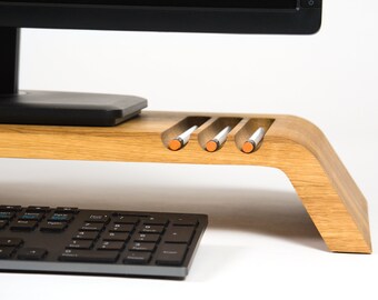 Wood Monitor Stand Etsy