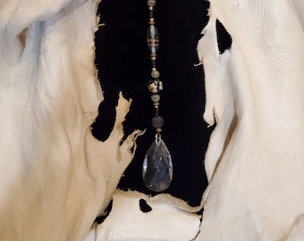 Crystal and Cloisonné Flower Pendulum