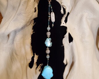 Magnesite "Turquoise" and Bling Pendulum