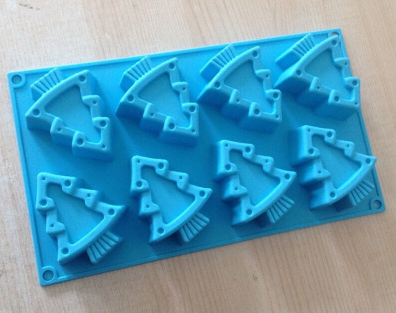 6-cavity Christmas Tree Cake Mold Flexible Silicone Choclate Mold Soap Mold Soap Candle Candy