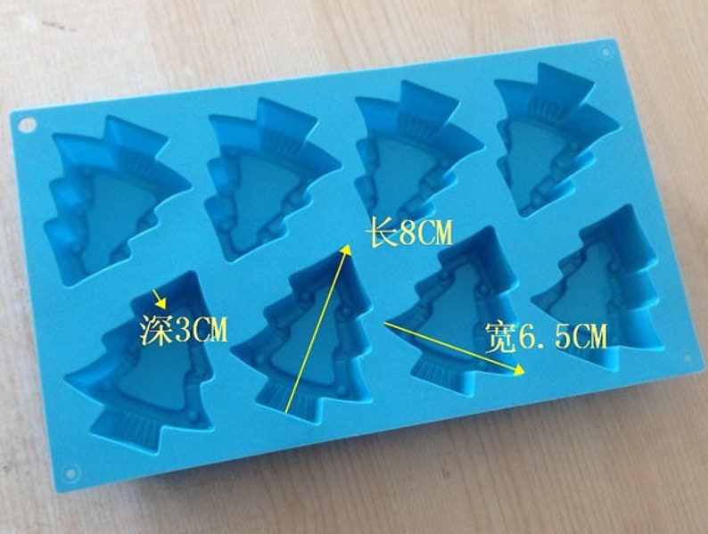 6-cavity Christmas Tree Cake Mold Flexible Silicone Choclate Mold Soap Mold Soap Candle Candy