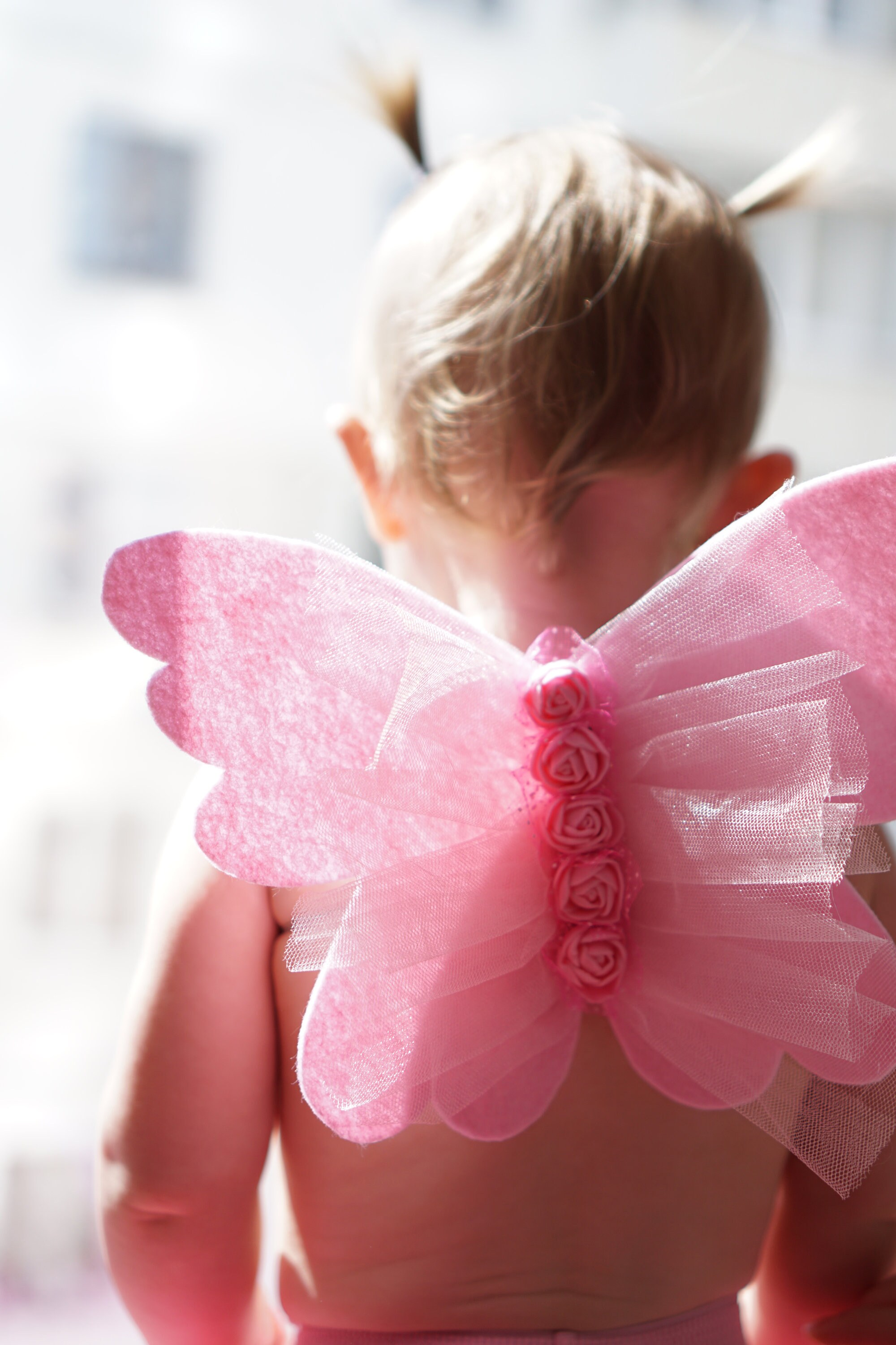 Butterfly Pink Wings for Babygirl 1st Birthday Costume Rose Fairy Mini