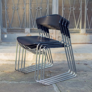 Paolo Favaretto  Modern Tubular Chrome Chair Assisa Stackable 1986