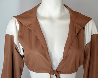 Vintage 70&#39;s  designer Leo Narducci for Rose Marie Reid Bolero with hood Long Sleeve