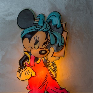 Walt Disney Wall Lamp Minnie Mouse, Children room vintage lamp, Mickey Mouse Lamp, Disney Lamp, Retro Children Lamp