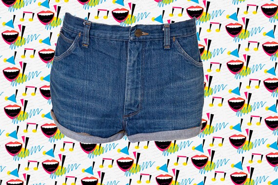 mid blue denim shorts