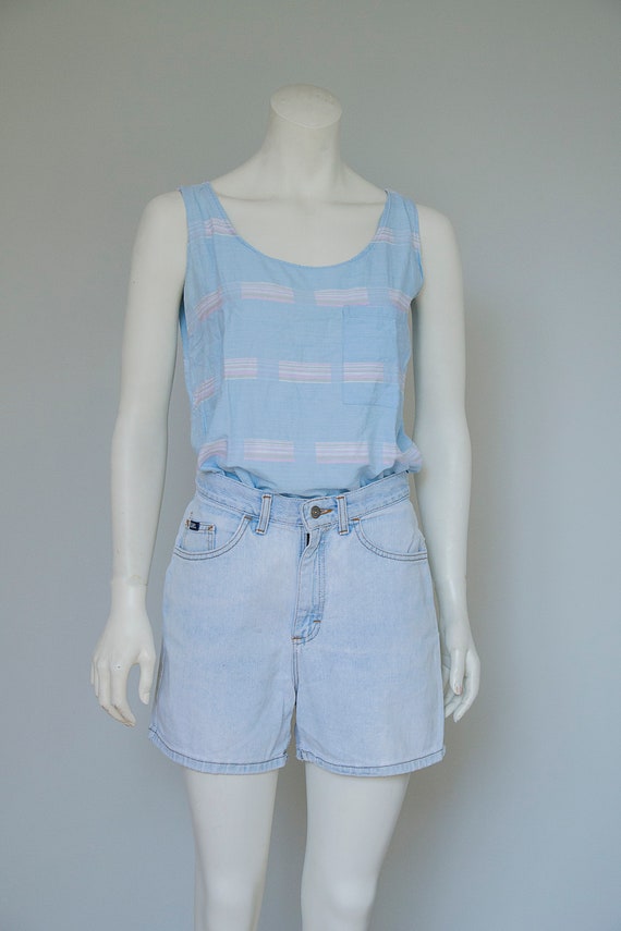 Lee Womens Light Blue Hight Waisted Denim Shorts