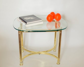 Vintage gold-plated & glass table