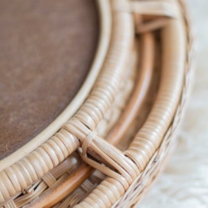 Round wall rattan mirror, Bohemian mirror, Rattan Wall Mirror, Round wide wicker mirror image 6